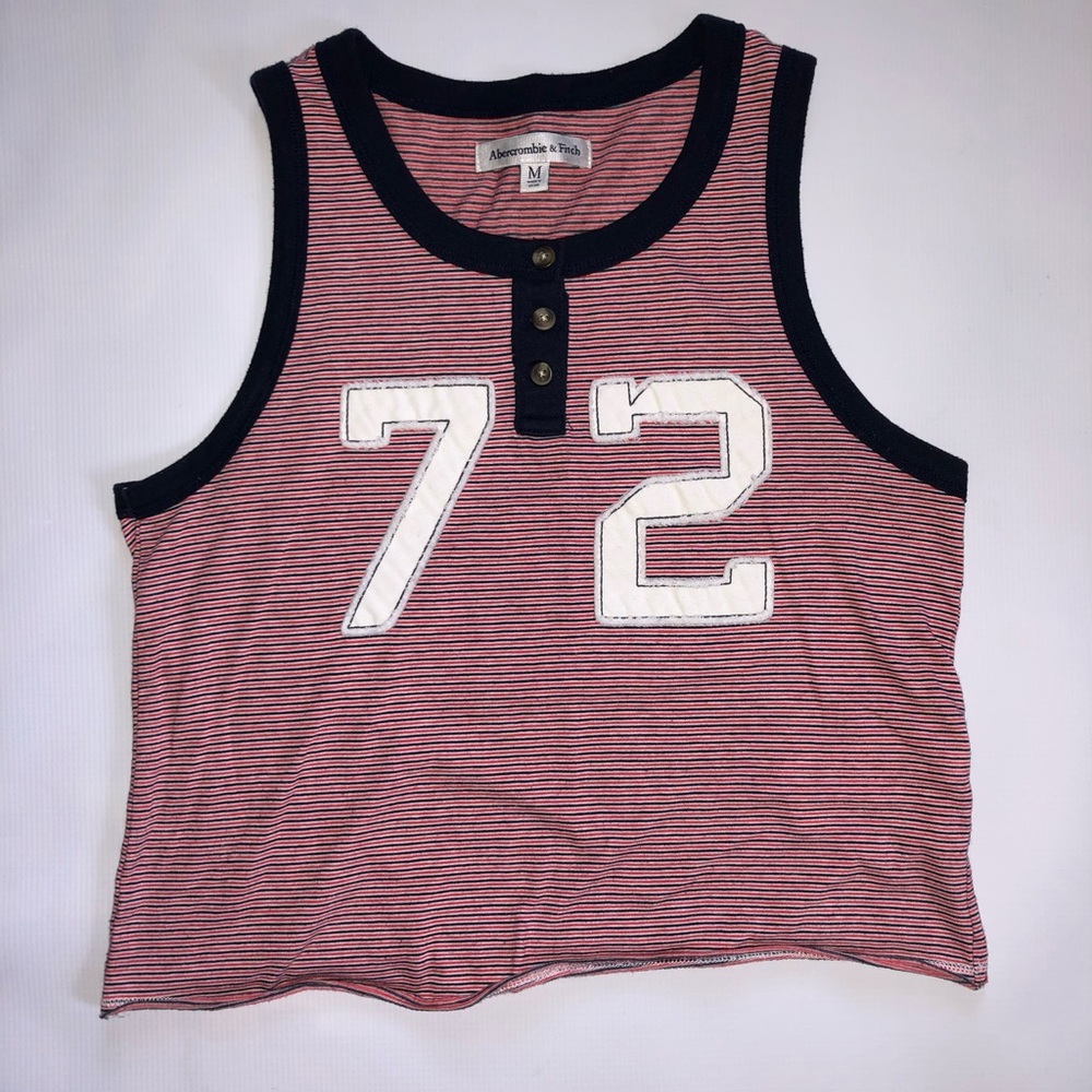 Cropped Sleeveless and Striped Abercrombie and Fitch Tee